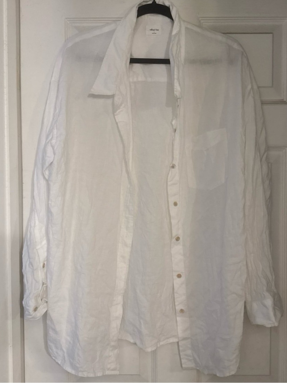 Brand New Aritiza Wilfred Free oversized White Long Sleeve Shirt Size Large